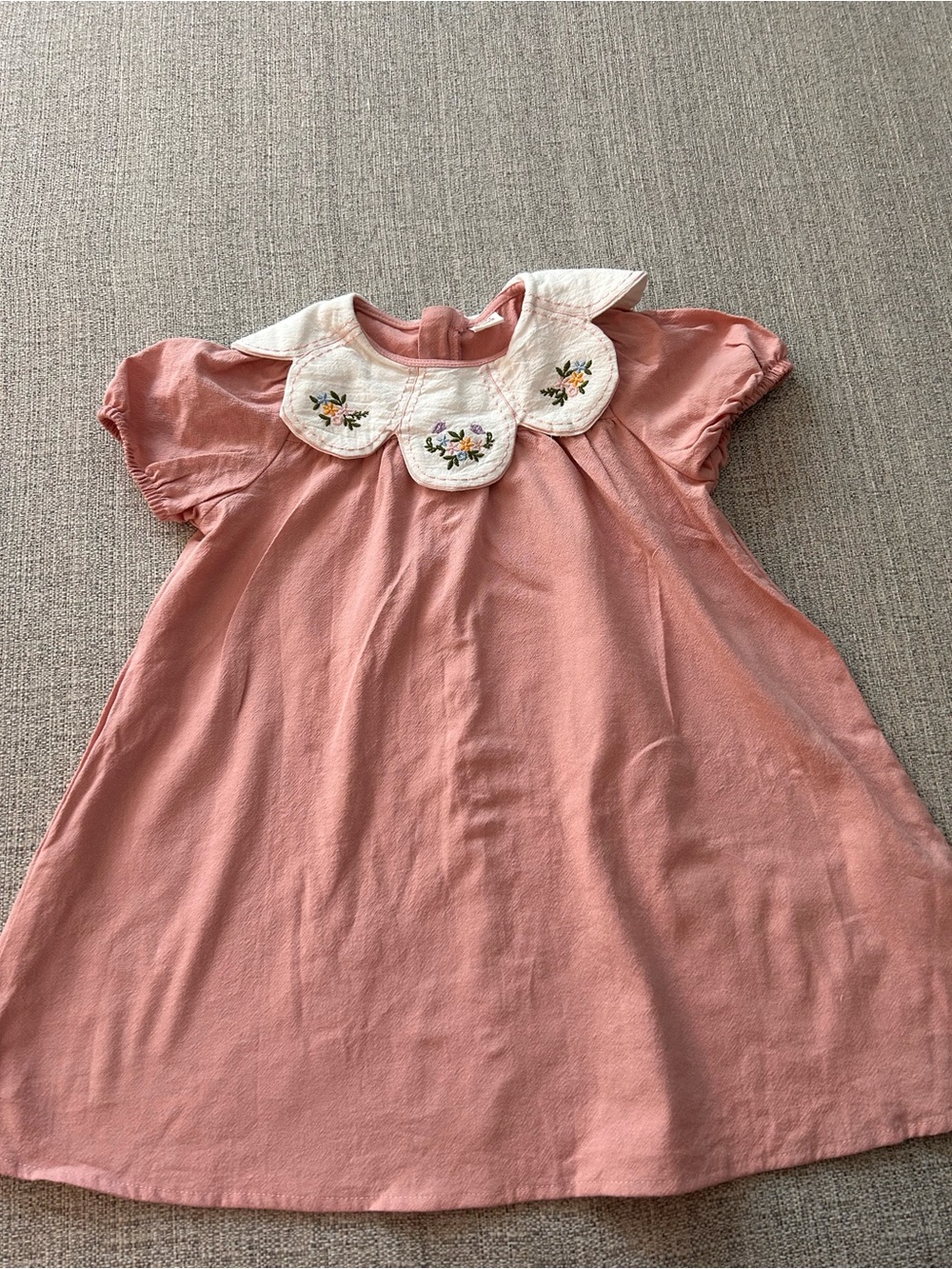 Cozy Pixies Pink Embroidered Collar Casual Dress Size 2/3. NWT